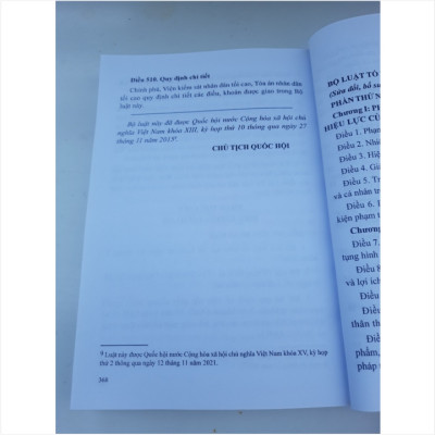 Sách BỘ LUẬT TỐ TỤNG HÌNH SỰ NĂM 2015 SỬA ĐỔI BỔ SUNG NĂM 2021 - C352TP