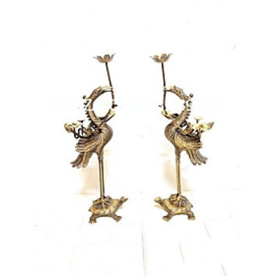 ĐÔI HẠC ĐỒNG CAO 52 CM NẶNG 4.4 KG MÀU 2 NAI CHẤT LIỆU BẰNG ĐỒNG