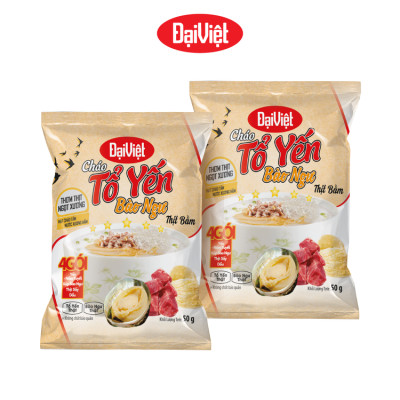 Cháo Tổ Yến Bào Ngư Thịt Bằm Đại Việt - Ăn Liền – Gói 50gr - Thùng 30 gói