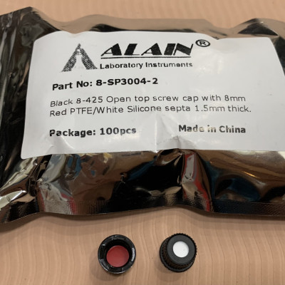 Chai thủy tinh 1,5ml ( 2ml ) + Nắp vặn đen 8-425, 100 cái hộp, Alain TQ.