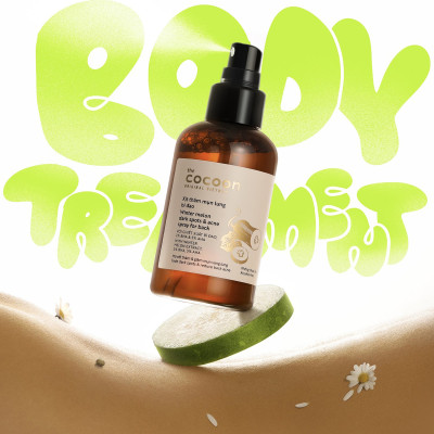 Xịt thâm mụn lưng bí đao cocoon 140ml Thuần Chay