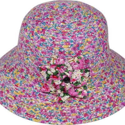 Nón rộng vành nữ dễ thương vành rộng 7cm gắn nơ độc đáo, chống nắng tốt, họa tiết hoa liti hợp thời trang