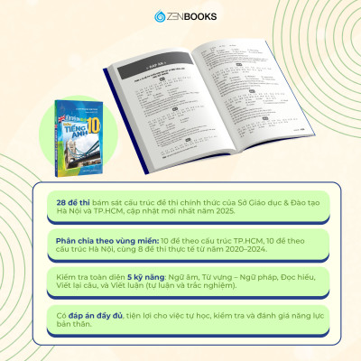 Sách - Đề Thi Tuyển Sinh Vào Lớp 10 Môn Tiếng Anh (Có đáp án)