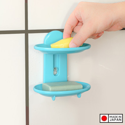 Khay đựng xà bông 2 tầng Inomata màu trắng - Nội địa Nhật Bản