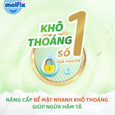 Tã/bỉm dán Molfix Thiên nhiên Super Jumbo L (9kg - 13kg) - Gói 68 miếng