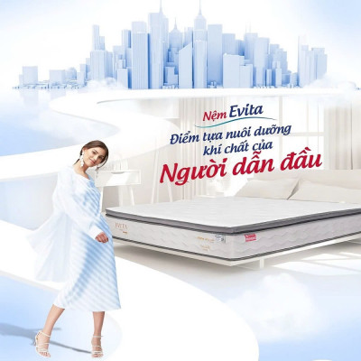 Nệm Lò Xo Túi Một Sợi Dunlopillo Evita - NEW kháng khuẩn, Êm Ái