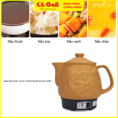 Ấm Sắc Thuốc Gali GL-1802 GL-1800 GL-1801 GL-1821 GL-1822 GL-1805 GL-1815. Dung tích 3,3L-4L, đa chức năng nấu các loại thuốc Bắc, Nam, Thảo Dược,... thân bằng gốm sứ cao cấp chịu nhiệt tốt. Bảo hành chính hãng. Siêu Sắc Thuốc, Ấm Nấu Thuốc