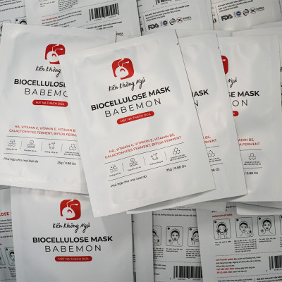 Combo 10 miếng Mặt nạ thạch dừa Biocellulose Mask Babemon dưỡng sáng da, cấp ẩm, phục hồi, làm mờ dấu hiệu lão hóa da