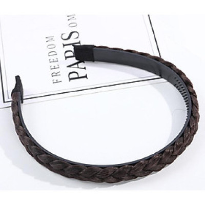 Bờm tóc nam nữ unisex kiểu giả tóc tết dễ thương BN97 mẫu mới - Nâu đen S4