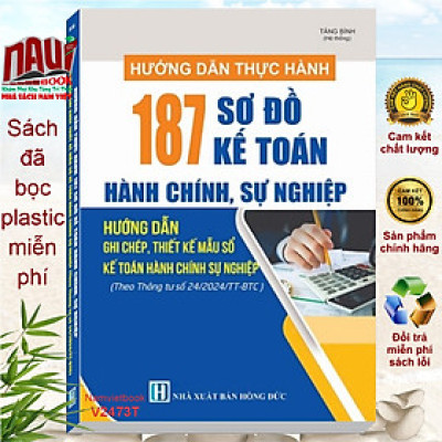 Sách Hướng Dẫn Thực Hành 187 Sơ Đồ Kế Toán Hành Chính Sự Nghiệp theo Thông tư số 24/2024/TT-BTC (V2473T)