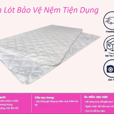 Tấm Lót Bảo Vệ Tiện Dụng Nệm Có Thun Chằn 4 Góc [Đủ Size]