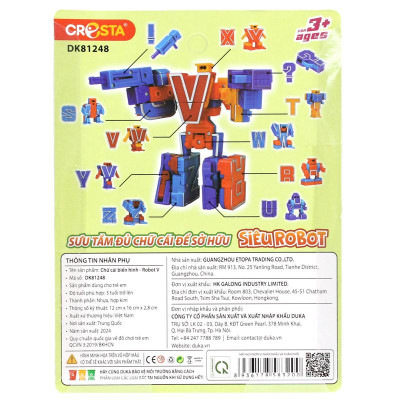 Đồ Chơi Lắp Ráp Biến Hình Robot Chữ Cái V - Cresta DK81247