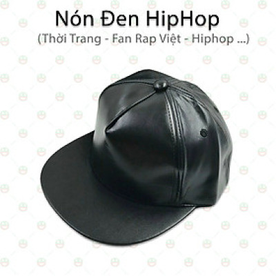 (Ngầu) Mũ Nón Lưỡi Trai Màu Đen Trơn KhoNCC Hàng Chính Hãng - Chất Liệu Da PU - KLM-NDRV (Màu Đen)