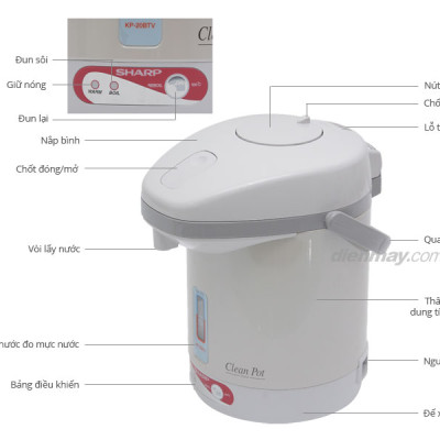 Bình Thủy Điện Sharp KP-20BTV 1.7L - Hàng chính hãng