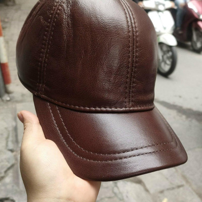 Mũ/Nón lưỡi trai nam da bò dập nổi BHY1985 có che tai