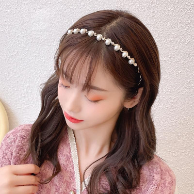 Bờm tóc đính đá Hàn Quốc, bờm tóc đính ngọc trai nhân tạo đẹp xinh xắn dễ thương Hanabi BT02