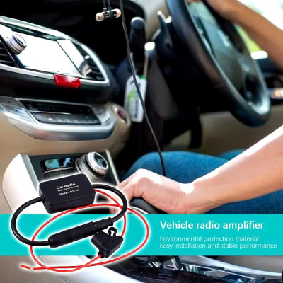 Bộ khuếch đại tín hiệu ăng-ten trên ô tô, tăng cường tín hiệu Radio FM, AM chống nhiễu chủ động, nguồn 12V, hàng nhập khẩu