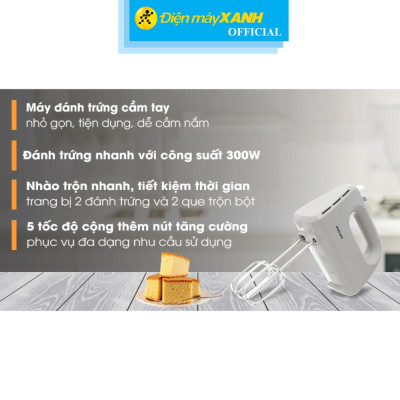 Máy đánh trứng Philips HR3705/20 - Hàng Chính Hãng