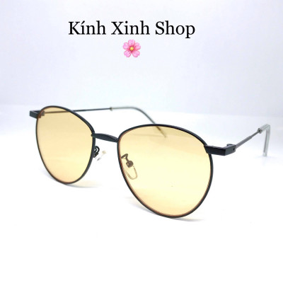 Kính râm màu Mắt tròn ulzzang sành điệu siêu chất cho Nam và nữ 