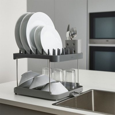 Giá úp bát đĩa 2 tầng Joseph Joseph 85150 Duo 2-Tier Dish Rack - Grey hàng chính hãng
