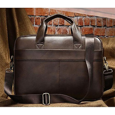 Cặp da bò thật đựng vừa laptop 15inch BHM7022 Túi xách công sở nam. Hàng chính hãng.