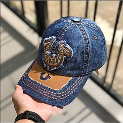 Nón kết, mũ lưỡi trai Ông Địa da phối vải jeans form đẹp thời trang cao cấp đường phố