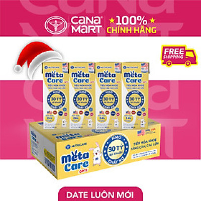 Thùng sữa nước Nutricare Metacare OPTI hỗ trợ hệ tiêu hóa và miễn dich (180ml)