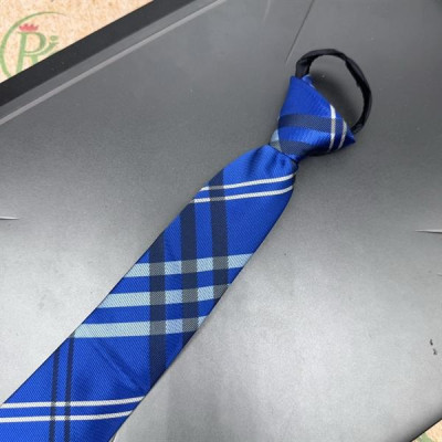 Cà vạt nam mẫu thắt sẵn dây kéo bản nhỏ 6cm mẫu xanh bích kẻ caro
