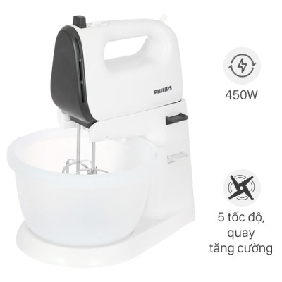 Máy nhồi bột đánh trứng Philips HR3745/00 - Hàng Chính Hãng