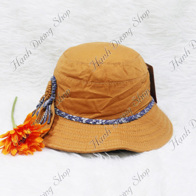 Nón rộng vành nữ gắn hoa 2 hoa vành rộng 7cm, kết tít xung quanh hoa, chất liệu vải cotton oát cao cấp - Hạnh Dương