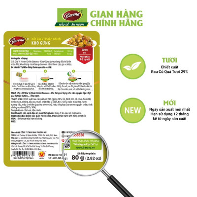 Xốt Gia Vị Hoàn Chỉnh BARONA - Kho Gừng 80g