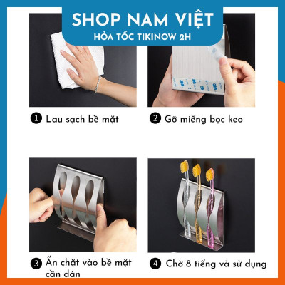 Móc Dán Tường Treo Bàn Chải, Treo Ly Inox 304