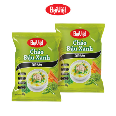 Cháo Đậu Xanh Đại Việt Thịt Bằm - Ăn liền - Gói 50g - Thùng 50 gói