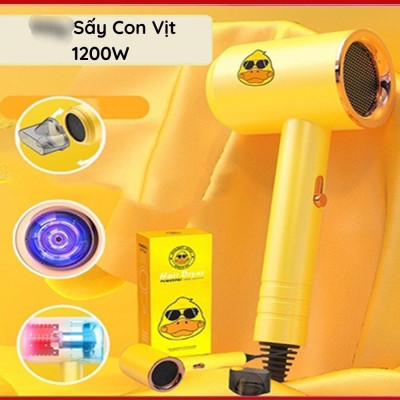 Sấy tóc mini hình  con vịt vàng , phụ kiện tóc làm đẹp không thể thiếu của chị e phụ nữ 