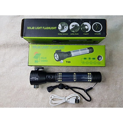 Đèn pin cứu hộ đa chức năng T09, rất cần thiết khi di chuyển trên xe ô tô để cứu hộ cắt dây an toàn và đập vỡ kính khi cần thiết - Hàng chính hãng