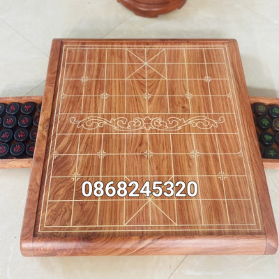 Bàn cờ tướng bằng gỗ hương đá siêu đẹp không quân 