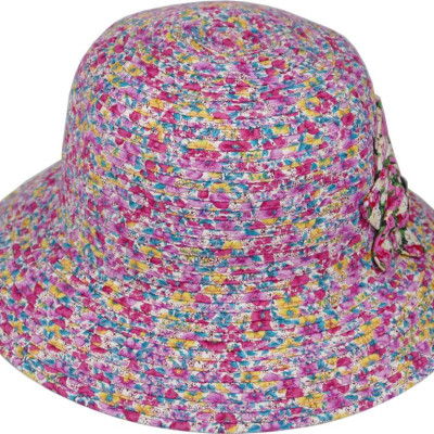 Nón rộng vành nữ dễ thương vành rộng 7cm gắn nơ độc đáo, chống nắng tốt, họa tiết hoa liti hợp thời trang