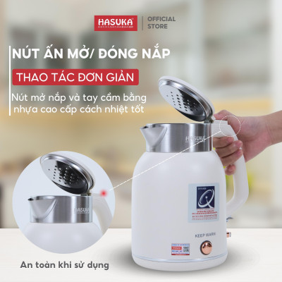 Ấm siêu tốc HASUKA HSK-223, dung tích 2L, công suất 1850-2200W, màu sắc trang nhã hiện đại - HÀNG CHÍNH HÃNG
