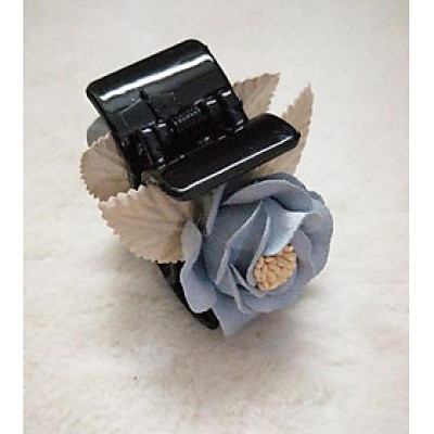 Kẹp tóc hoa lá màu xanh ngọc