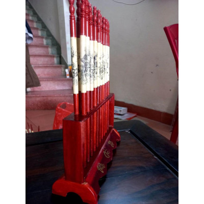 Bộ Đũa thờ dáng cắm đứng bằng gỗ hương có kệ và đũa 10 đôi