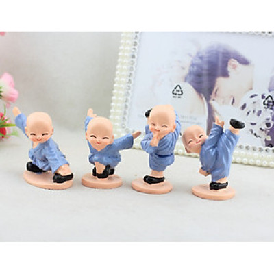 Bộ 4 Chú Tiểu Múa Võ Áo Xanh GROFA - Hàng chính hãng