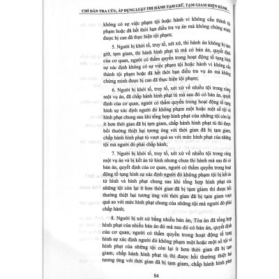 Sách - Chỉ dẫn tra cứu, áp dụng luật thi hành tạm giữ, tạm giam hiện hành