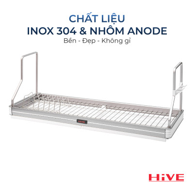 Giá úp chén bát treo tủ bếp trên Premium Black Hive Hàn Quốc