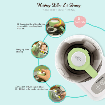 Máy Làm Kem Hoàn Toàn Tự Động Tiross TS9090 (Xanh) - Hàng Chính Hãng