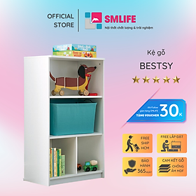 Giá sách gỗ đẹp trang trí gia đình SMLIFE Bestsy