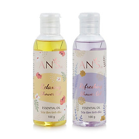 Combo Gel tắm tinh dầu thư giãn Relaxing và Refreshing 100g AN
