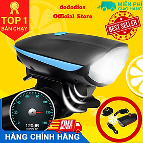 Đèn xe đạp thể thao DoDoDios siêu sáng có còi pin sạc usb led T6 chống nước - Đèn còi xe đạp có 3 chế độ sáng còi to