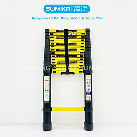 Thang nhôm rút gọn Sumika SKS510 - Chiều cao tối đa 5.1m, sơn tĩnh điện, chống trầy xước