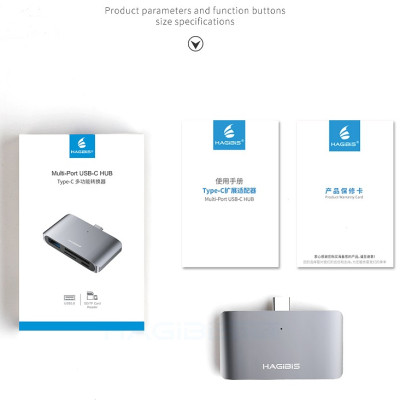 Cáp đa năng Hagibis Usb Type C To SD/TF Card/USB - Hàng chính hãng