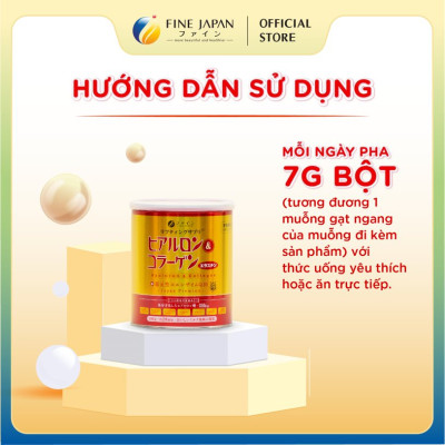 Bột uống Hyaluron & Collagen FINE JAPAN hạn chế lão hóa da lon 196g